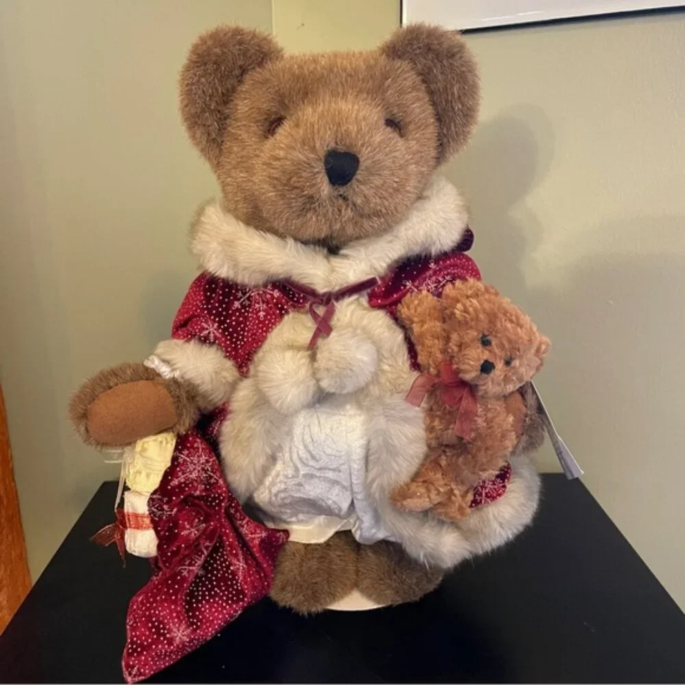 2003 Sasha & Nicholas Plush Christmas Bear w/Baby Gifts Collectible Holiday 15